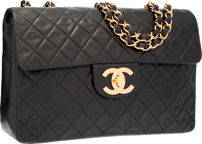 Chanel Lambskin Quilted Jumbo Single Flap Black