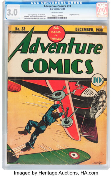 Golden Age (1938-1955):Adventure, Adventure Comics #33 (DC, 1938) CGC GD/VG 3.0 Off-white pages....