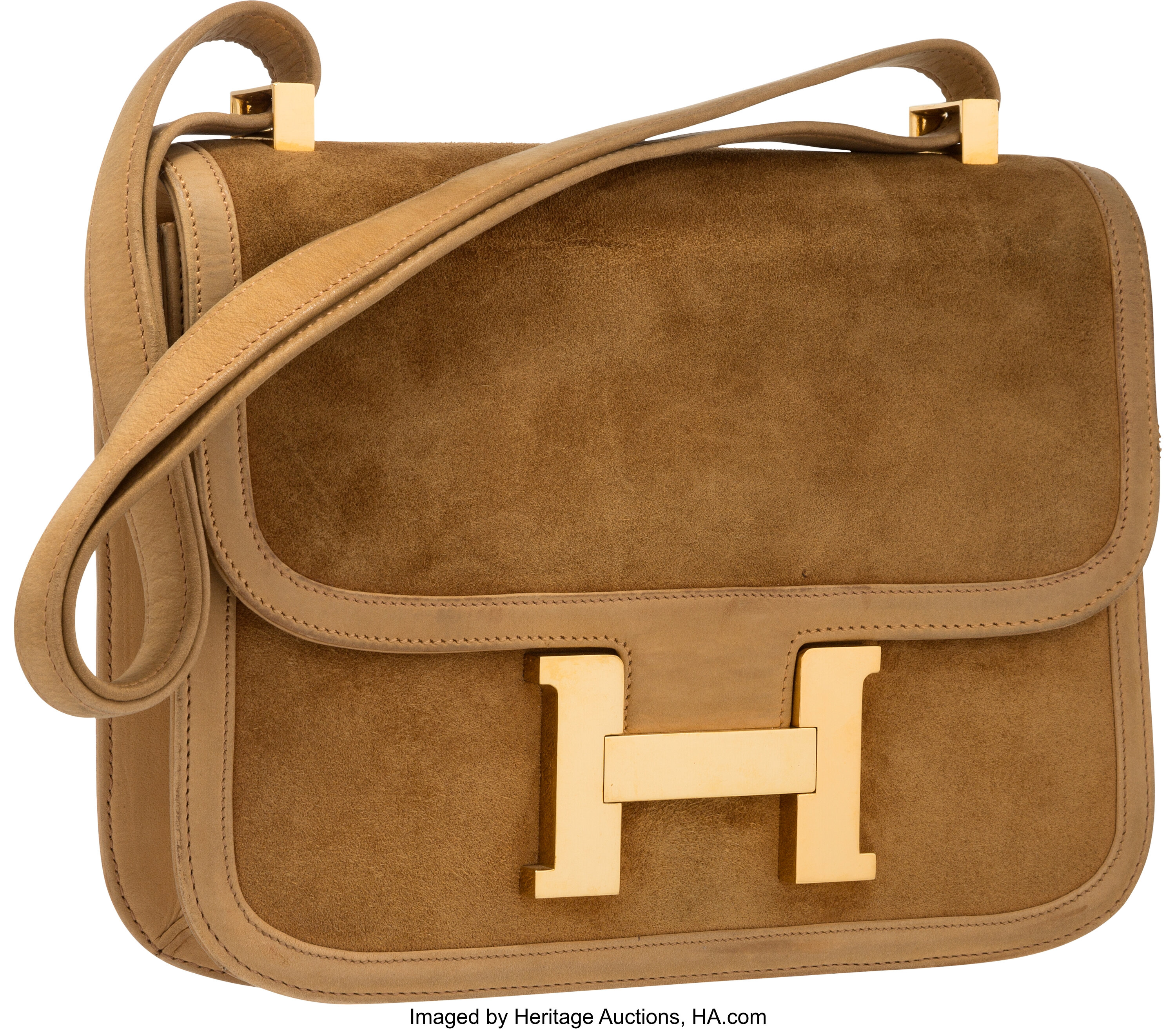 Hermes Double Gusset 23cm Constance Brown Box Leather Shoulder Bag - Chicjoy