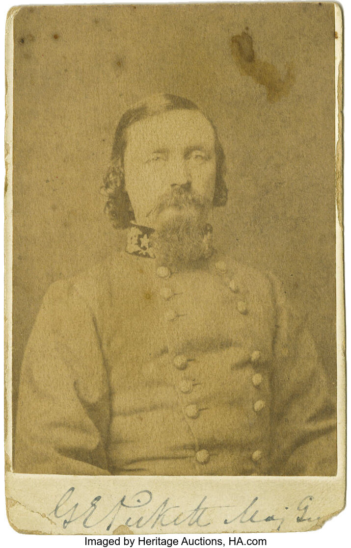 The Only Known George E. Pickett Signed CDV in a General's Uniform ...