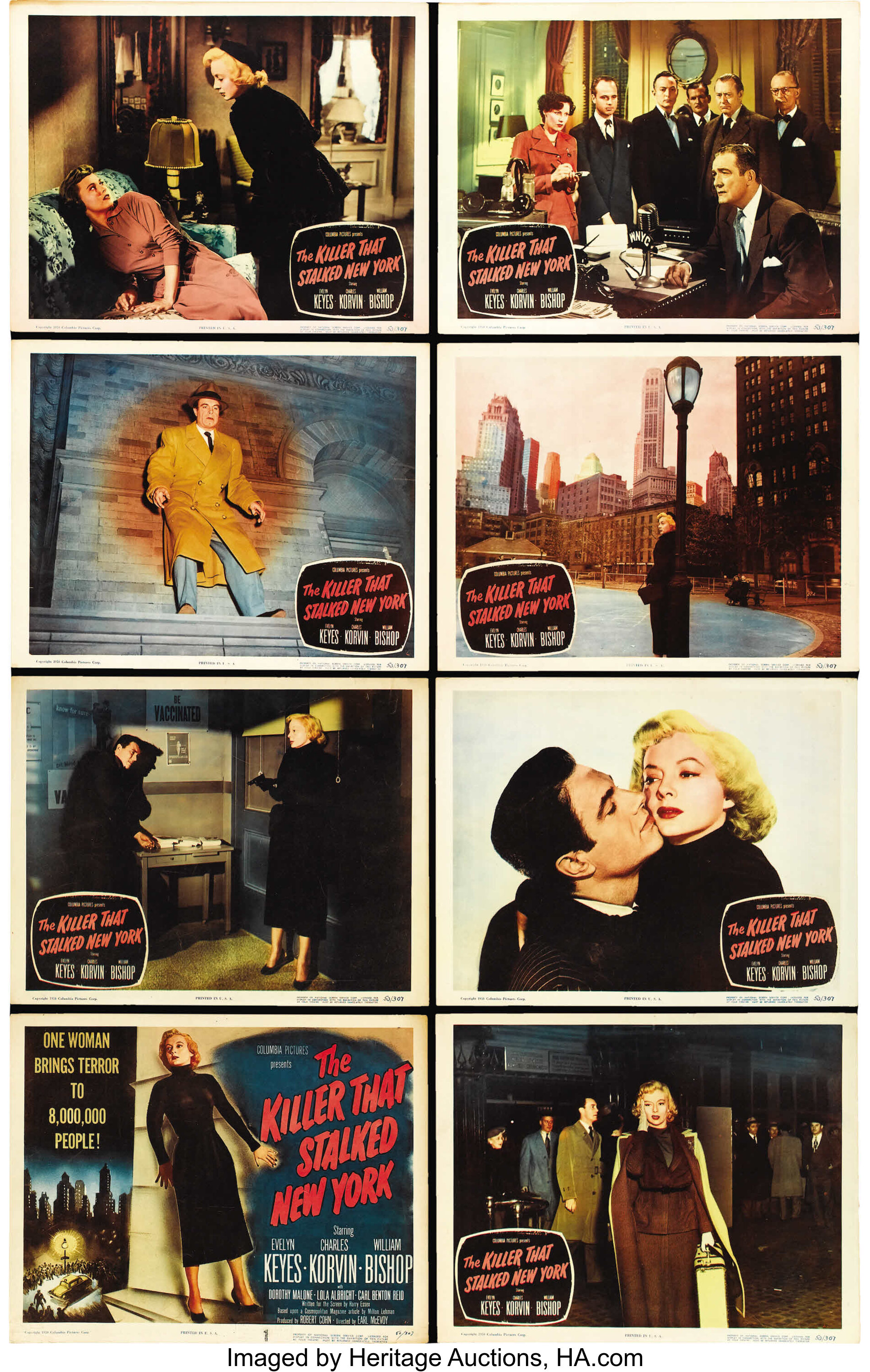 The Killer That Stalked New York (Columbia, 1950). Lobby Card Set | Lot ...