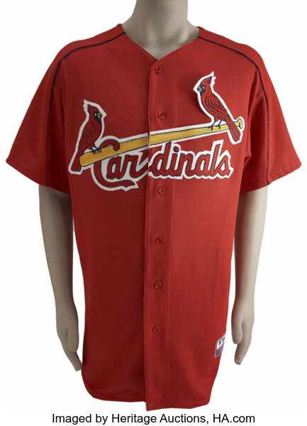 Tony LaRussa Batting Practice Worn Signed Jersey. The red Majestic, Lot  #61074