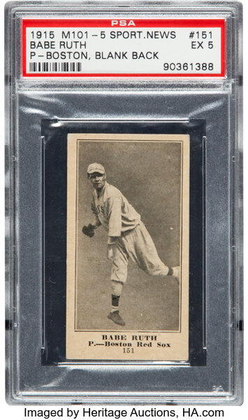 At Auction: VTG Rare BABE RUTH Facs Signed Baseball Playing Card