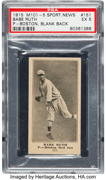  1916 M101-5 Babe Ruth Rookie Reprint blank back with AUTO  Autograph - Baseball Card : Sports & Outdoors