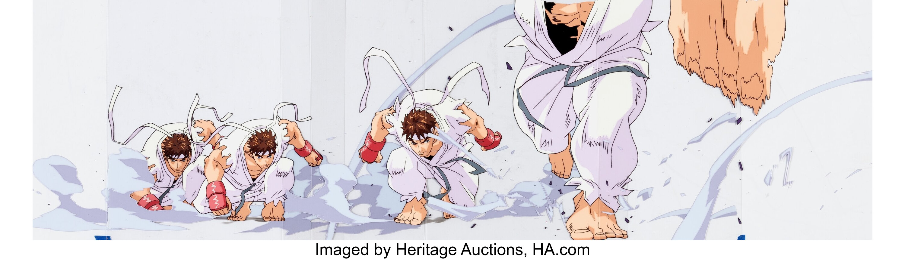 Street Fighter Zero Ryu Anime Production Cels and Animation