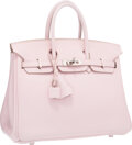 Hermes Rose Dragee Swift Leather Palladium Hardware Birkin 35 Bag Hermes