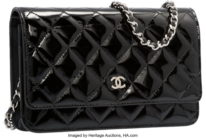 Chanel Burgundy Patent Leather Boy Wallet on Chain WOC Crossbody Bag