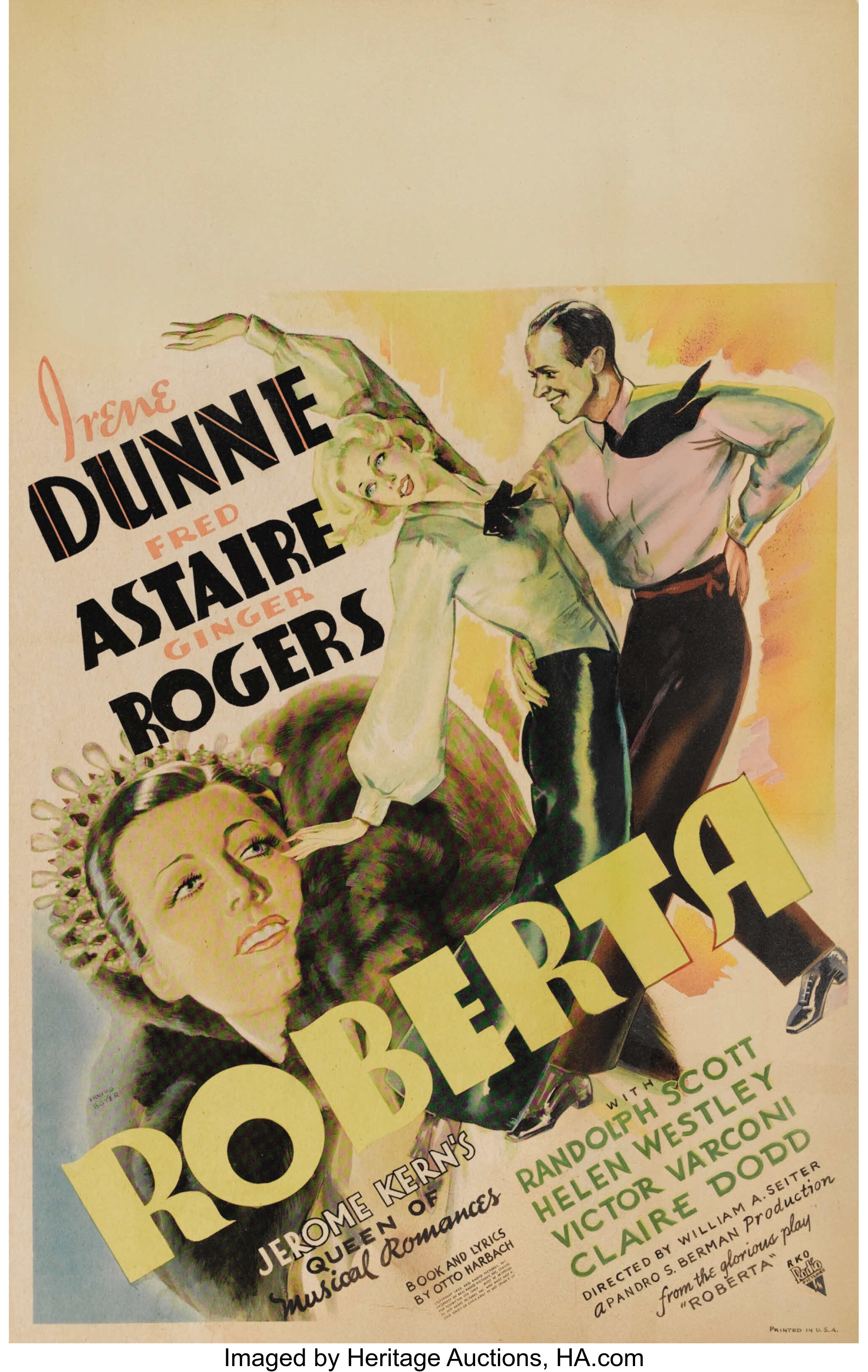 Roberta Rko 1935 Window Card 14 X 22 The Incredibly Lot