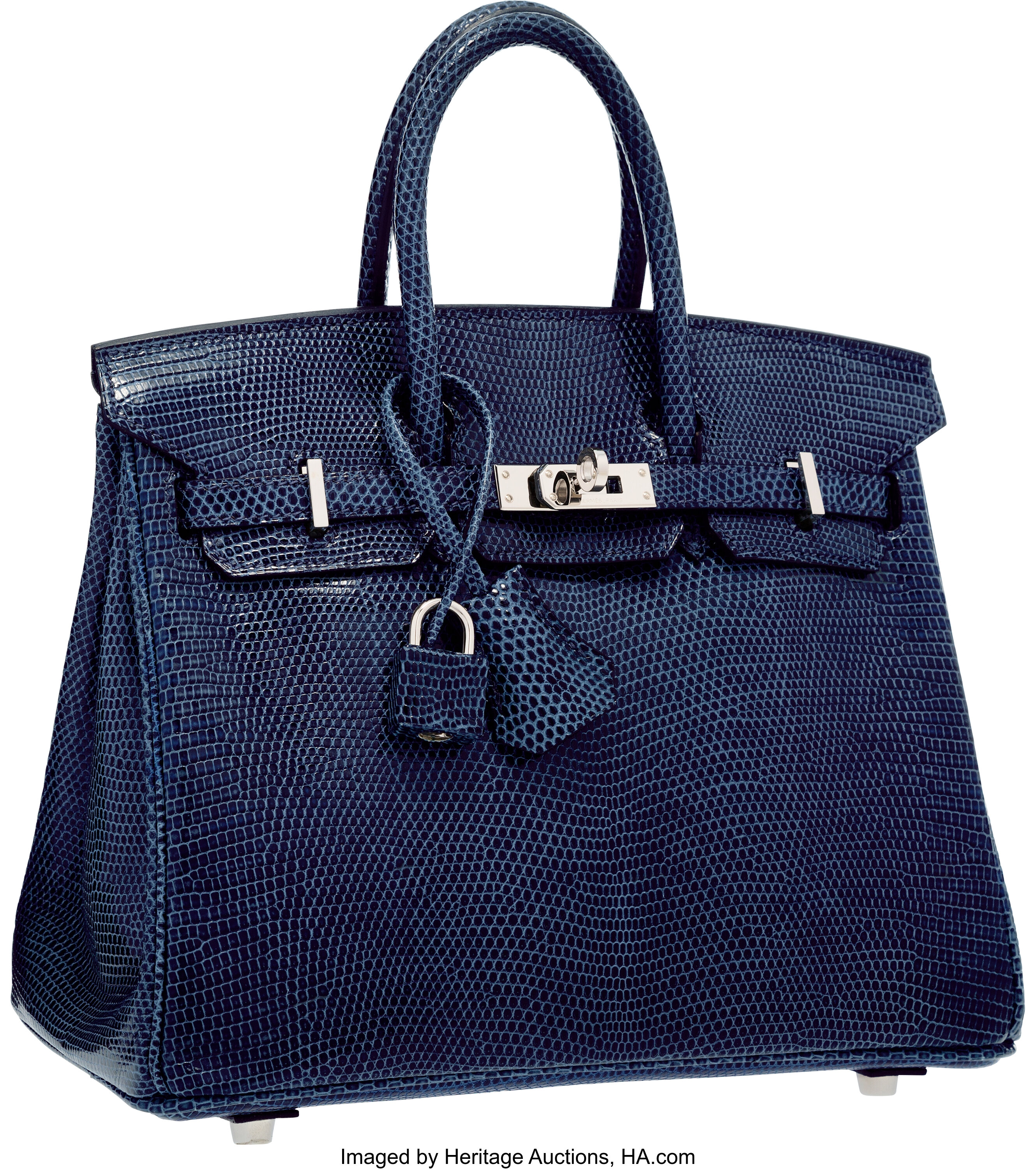Hermes 25cm Blue de Malte Nilo Lizard Birkin Bag with Palladium | Lot ...