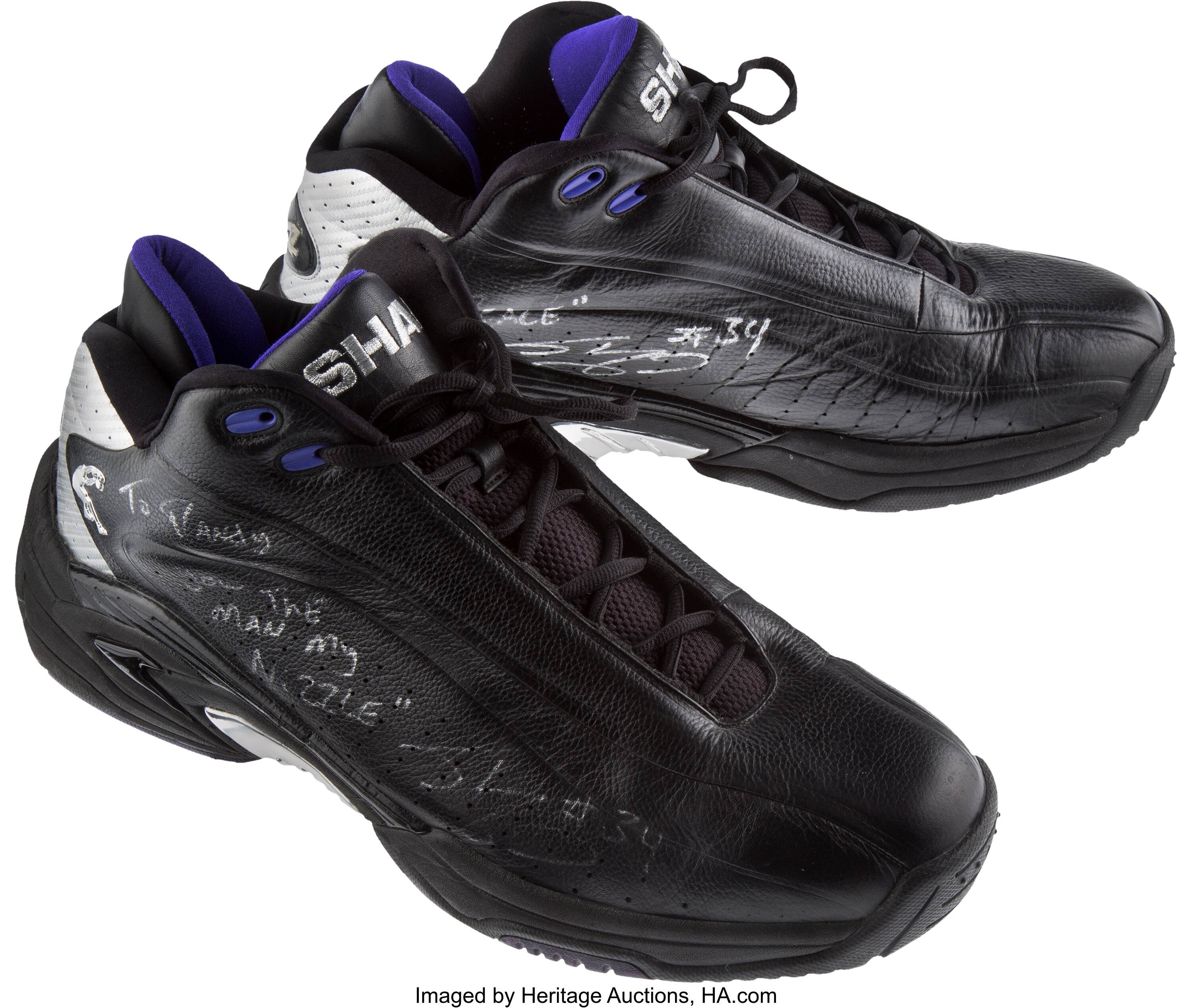 Shaquille O'Neal autographed shoe  Bullock Texas State History Museum