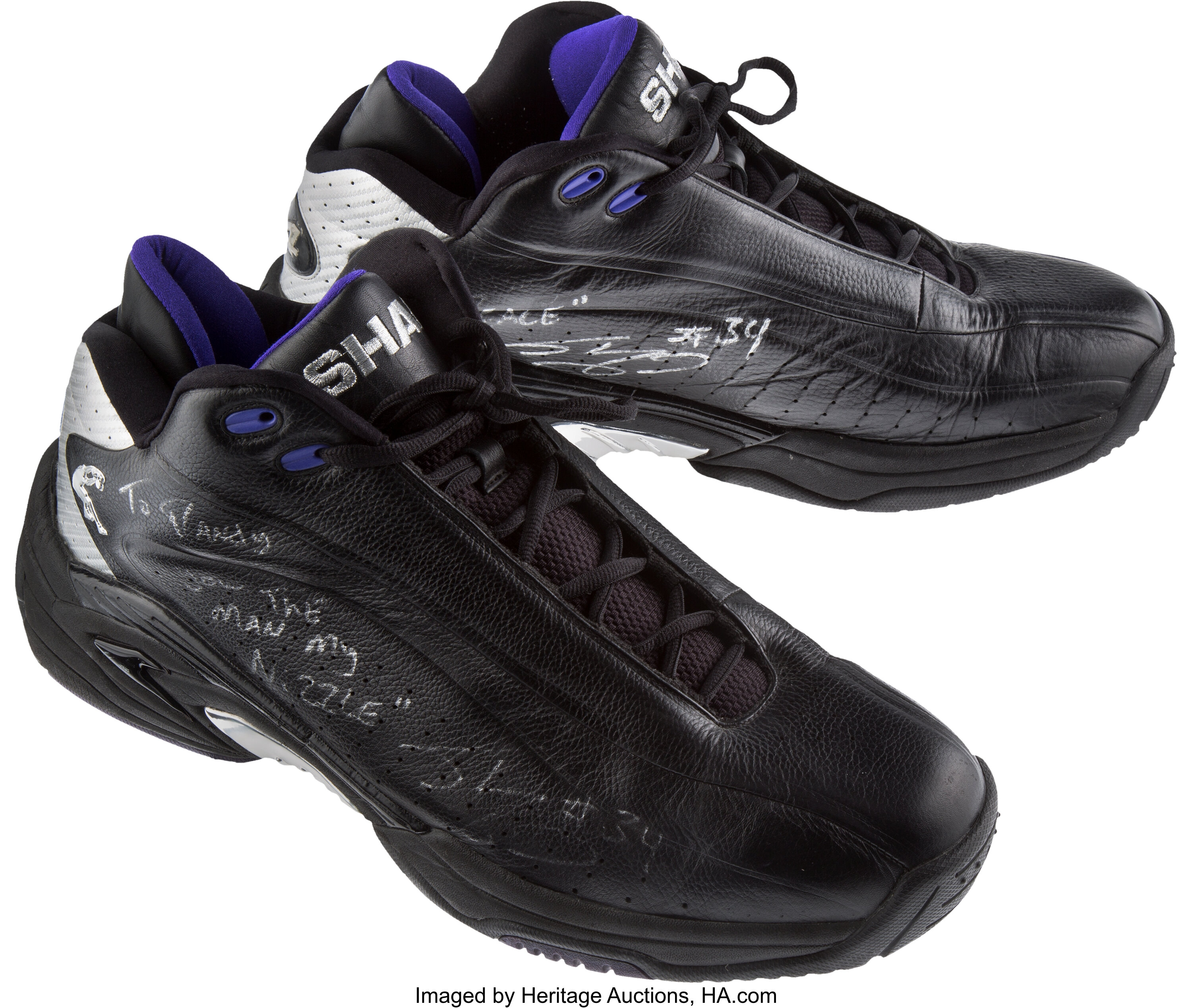 SHAQUILLE O'NEAL GAME WORN AND SIGNED SHOES