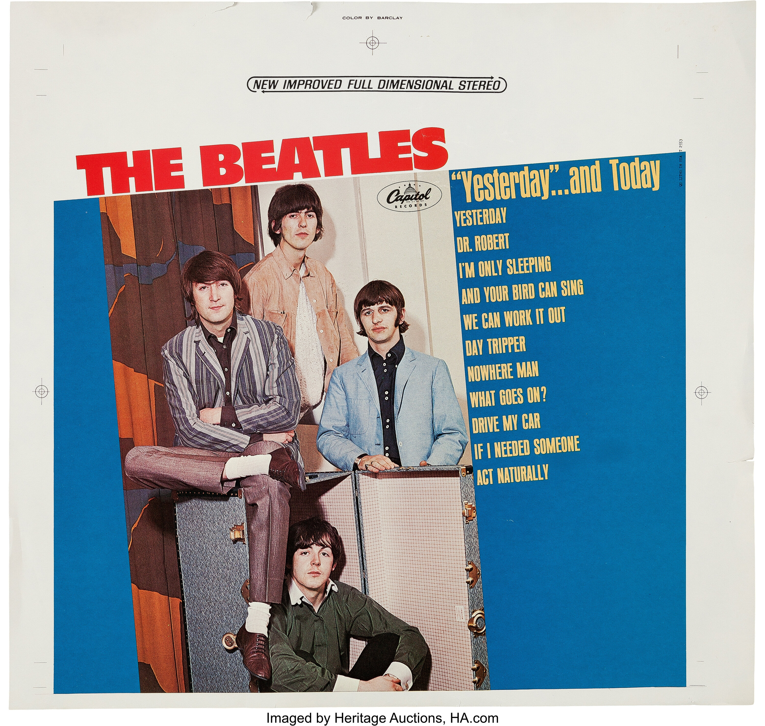 Beatles Yesterday and Today Alternate Album Cover Slick (Capitol 