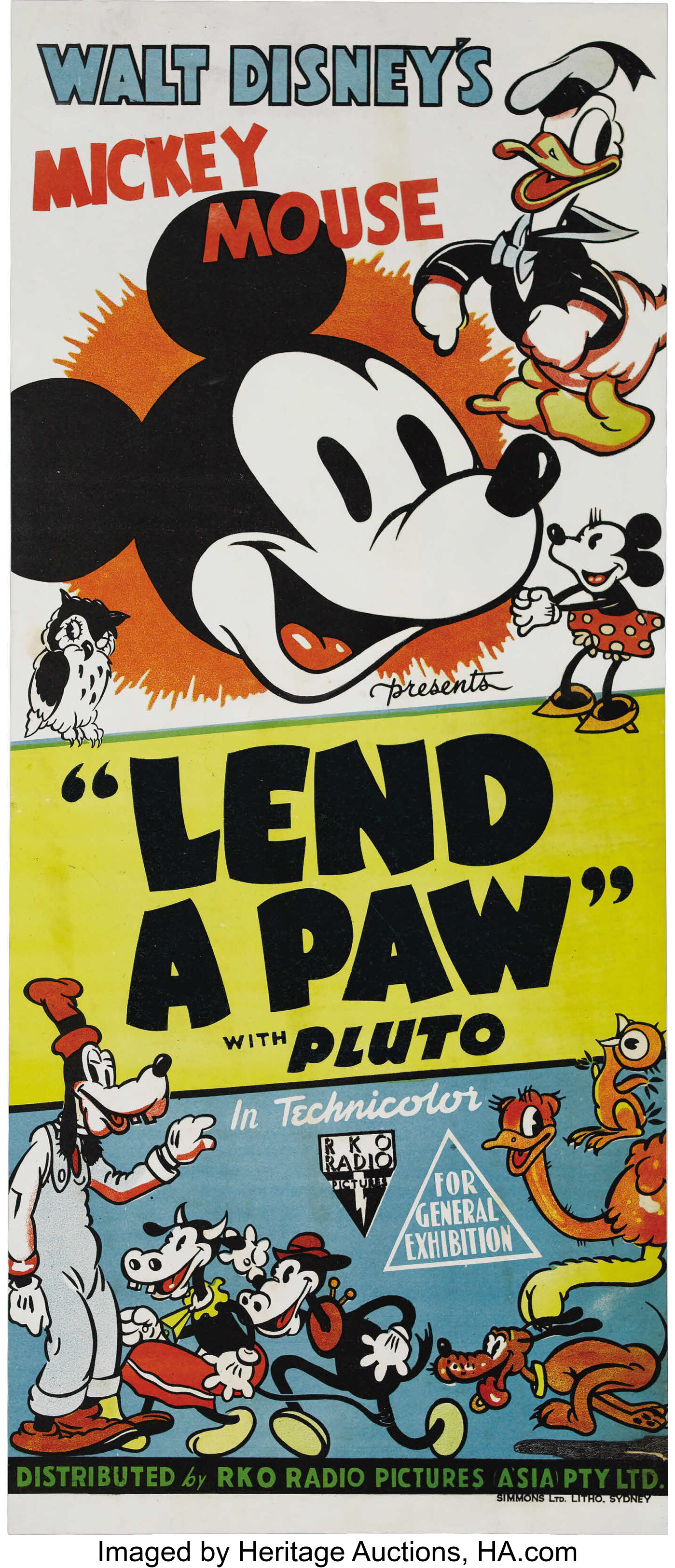 Lend a Paw (RKO, 1941). Australian Daybill (13