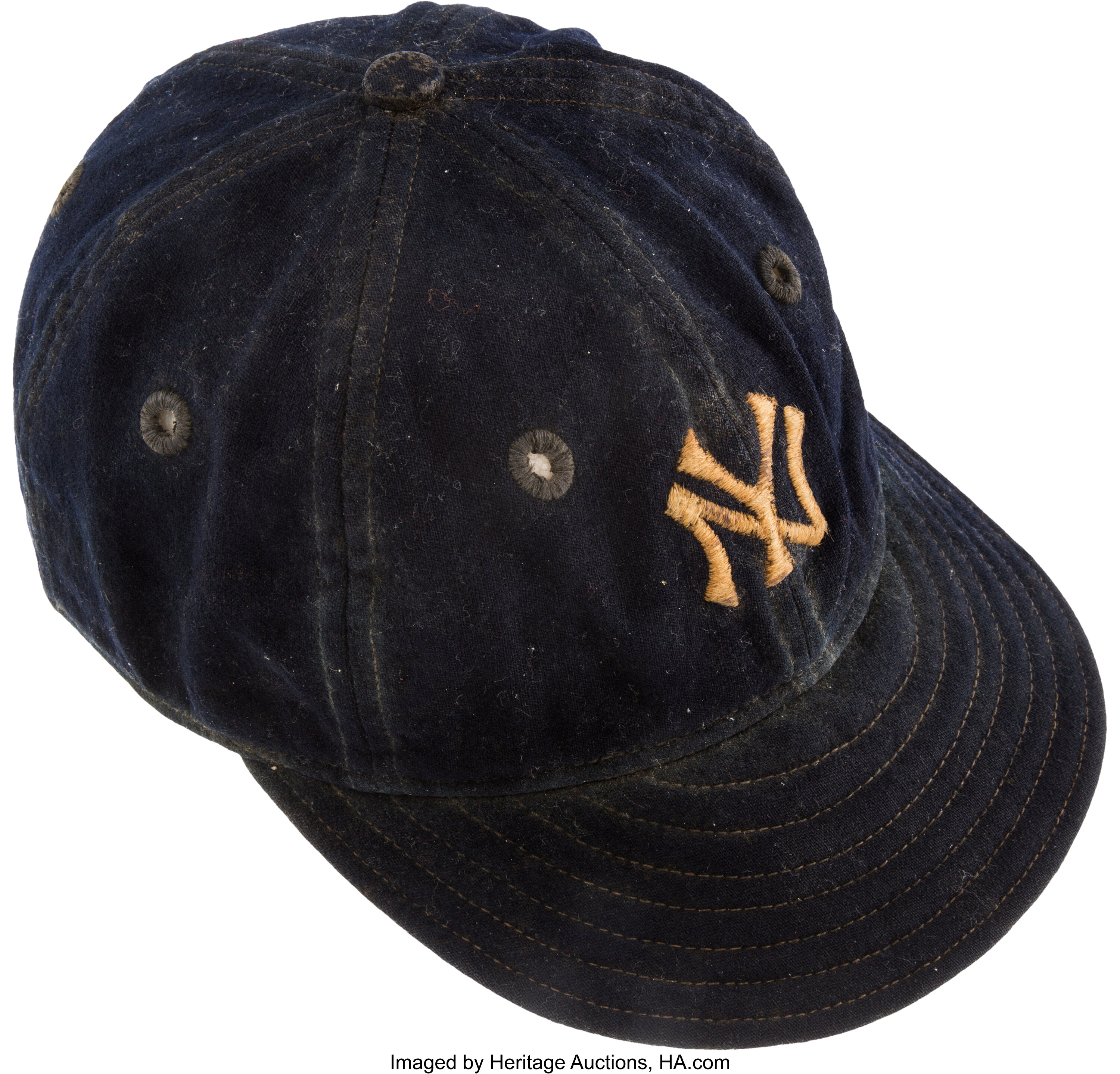 Circa 1927 Earle Combs Game Worn New York Yankees Cap. Baseball