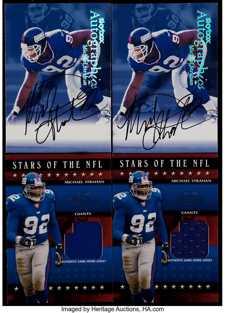 1999-2003 Football Michael Strahan Jersey Card and Autograph