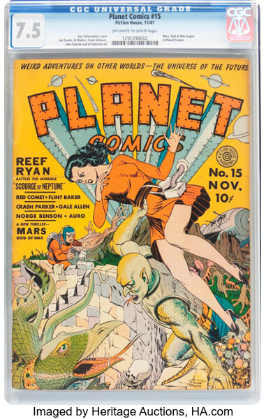 Planet Comics #15 (Fiction House, 1941) CGC VF- 7.5 Off-white to
