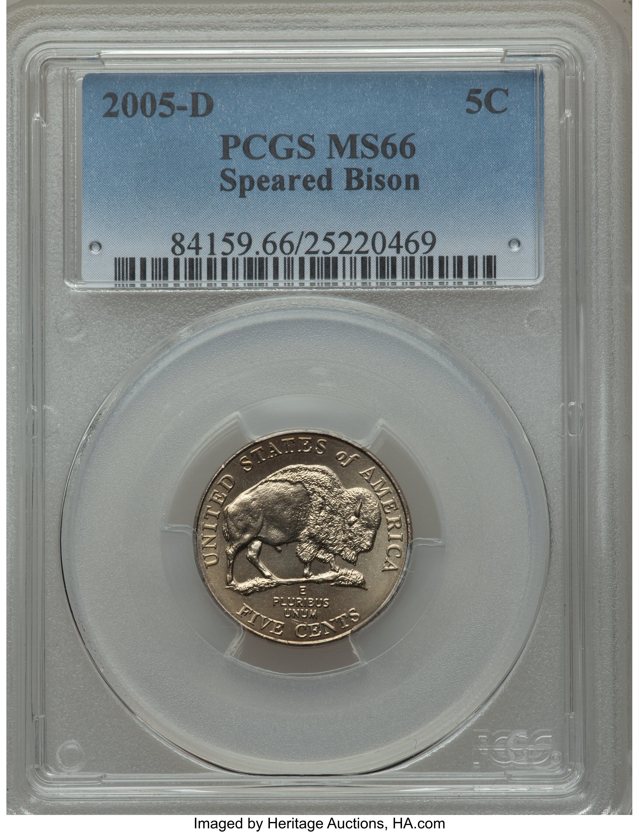 2005-D 5C Speared Bison MS66 PCGS. Jefferson Nickels | Lot #3752