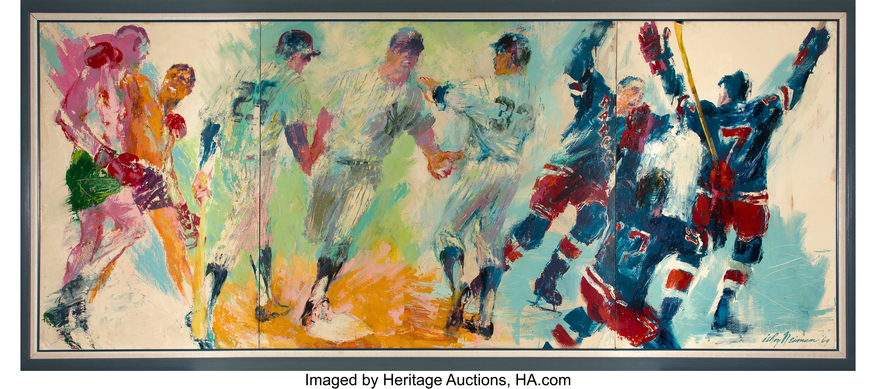 Leroy Neiman Mickey Mantle Painting