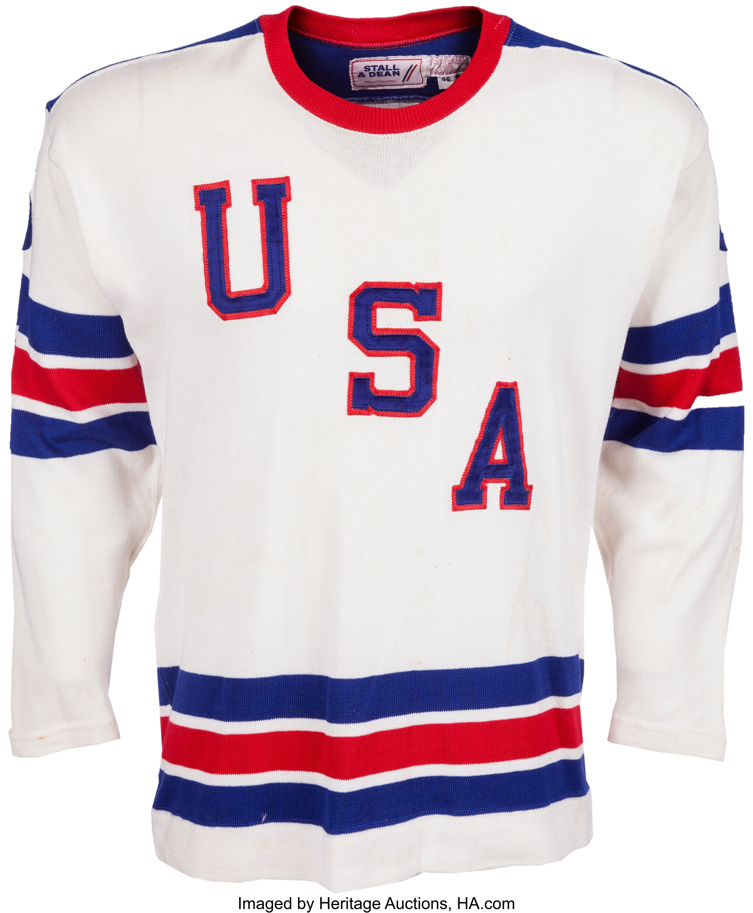 1960 Bill Christian Game Worn USA Olympic Hockey Team Jersey