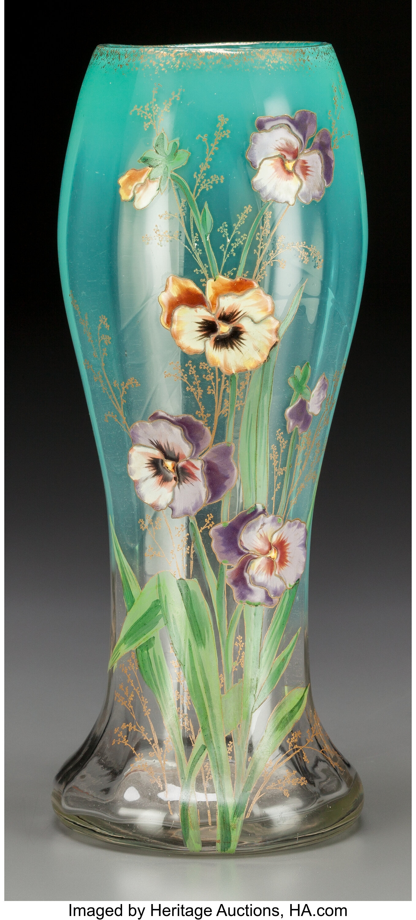 A Mount Joye Enameled Glass Floral Vase, early 20th century. 12 | Lot ...