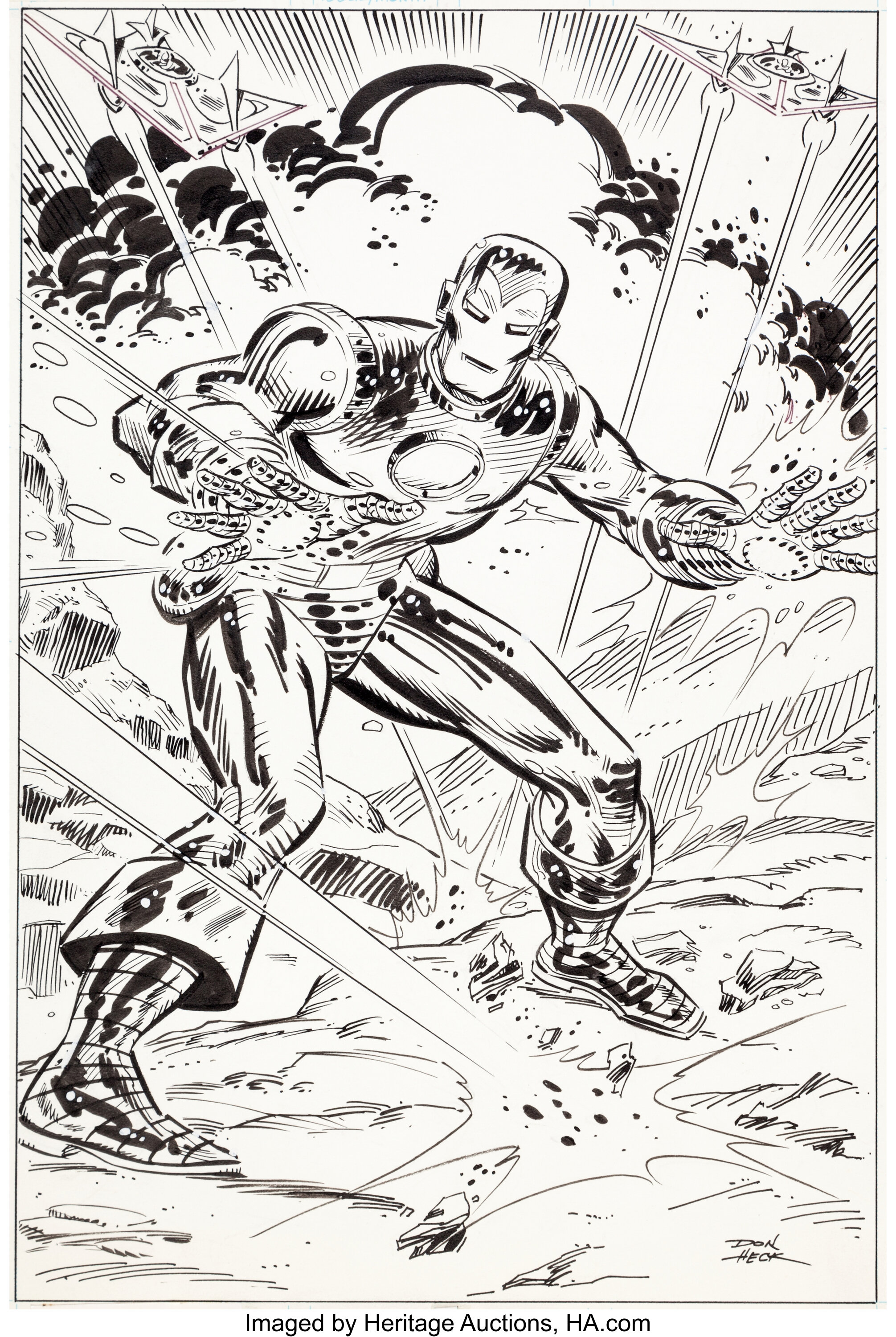 iron man comic art black and white
