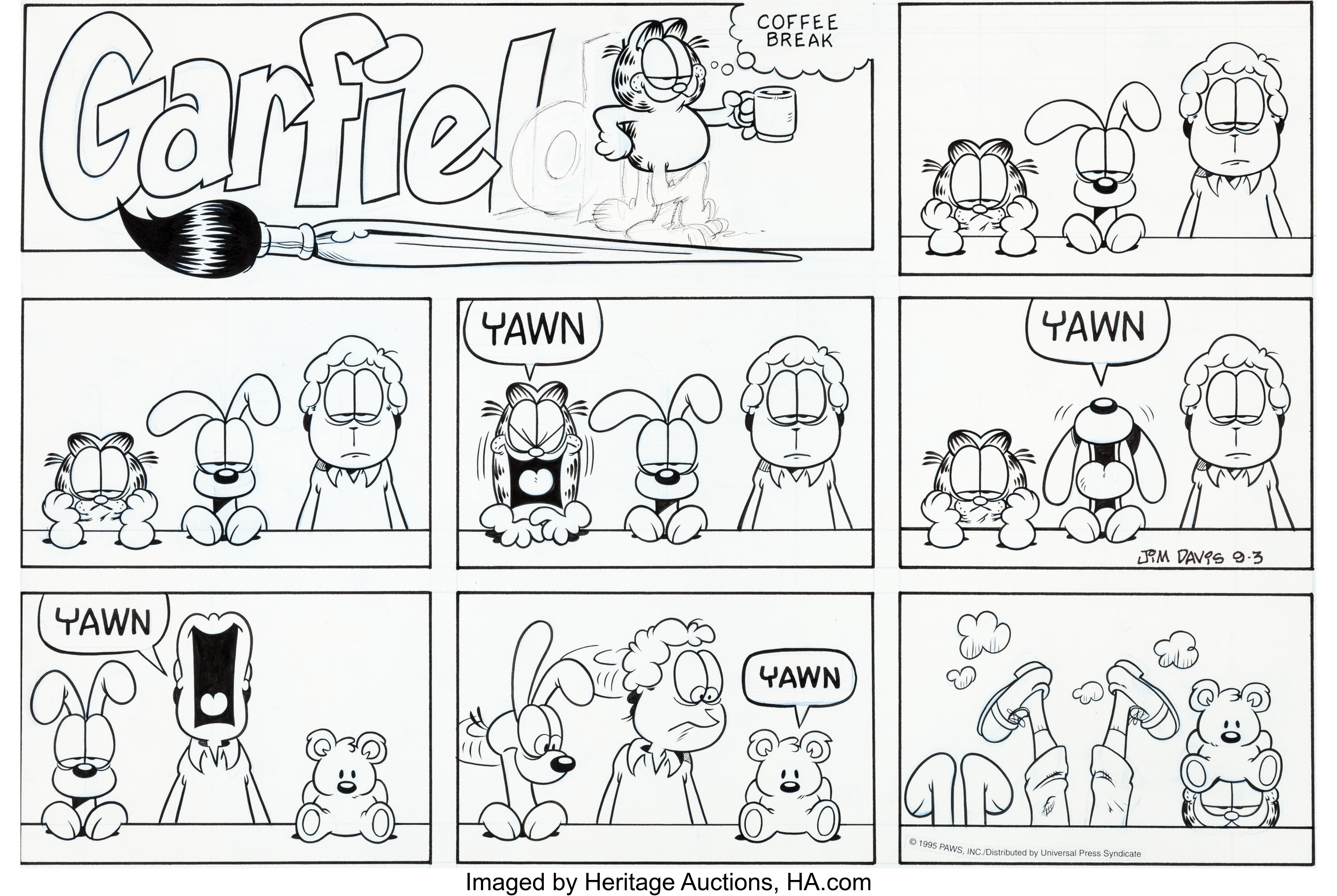 garfield comics black and white