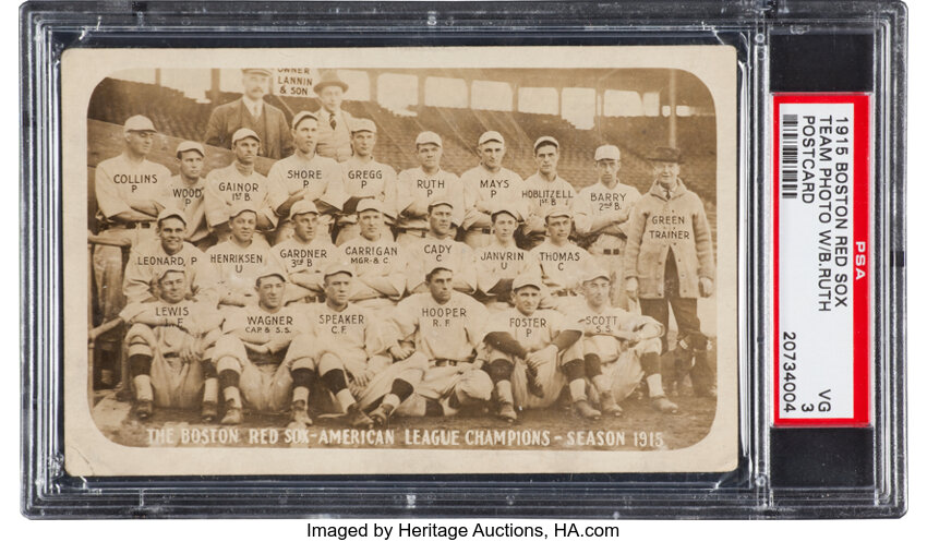 Boston Red Sox, 1915. Babe Ruth back row Stock Photo - Alamy