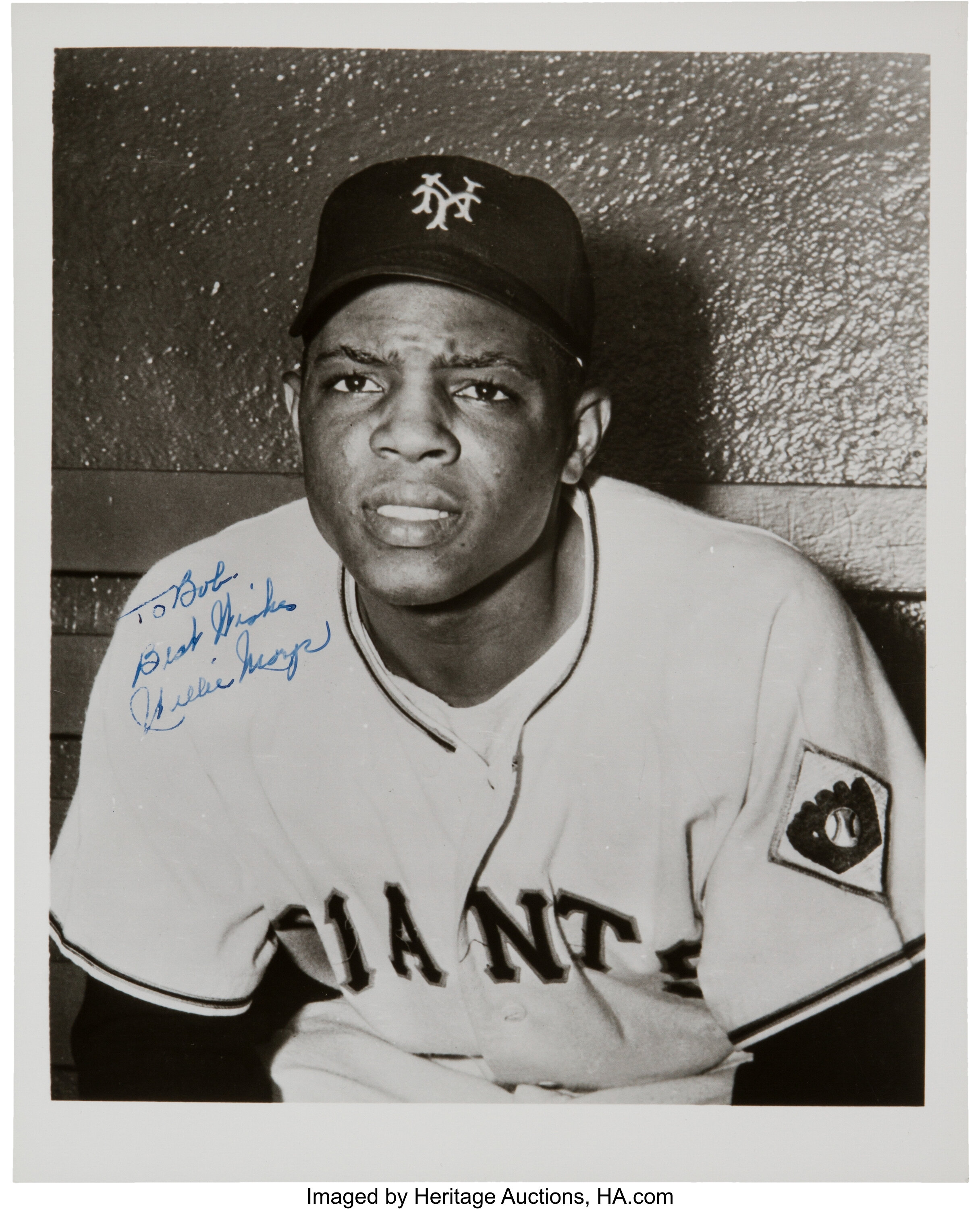 Sold at Auction: New York Giants Willie Mays Signed Gray Jersey