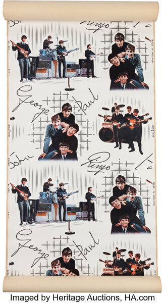 Beatles Full Roll Of Beatles Wallpaper Crown Uk 1964 Lot 199 Heritage Auctions