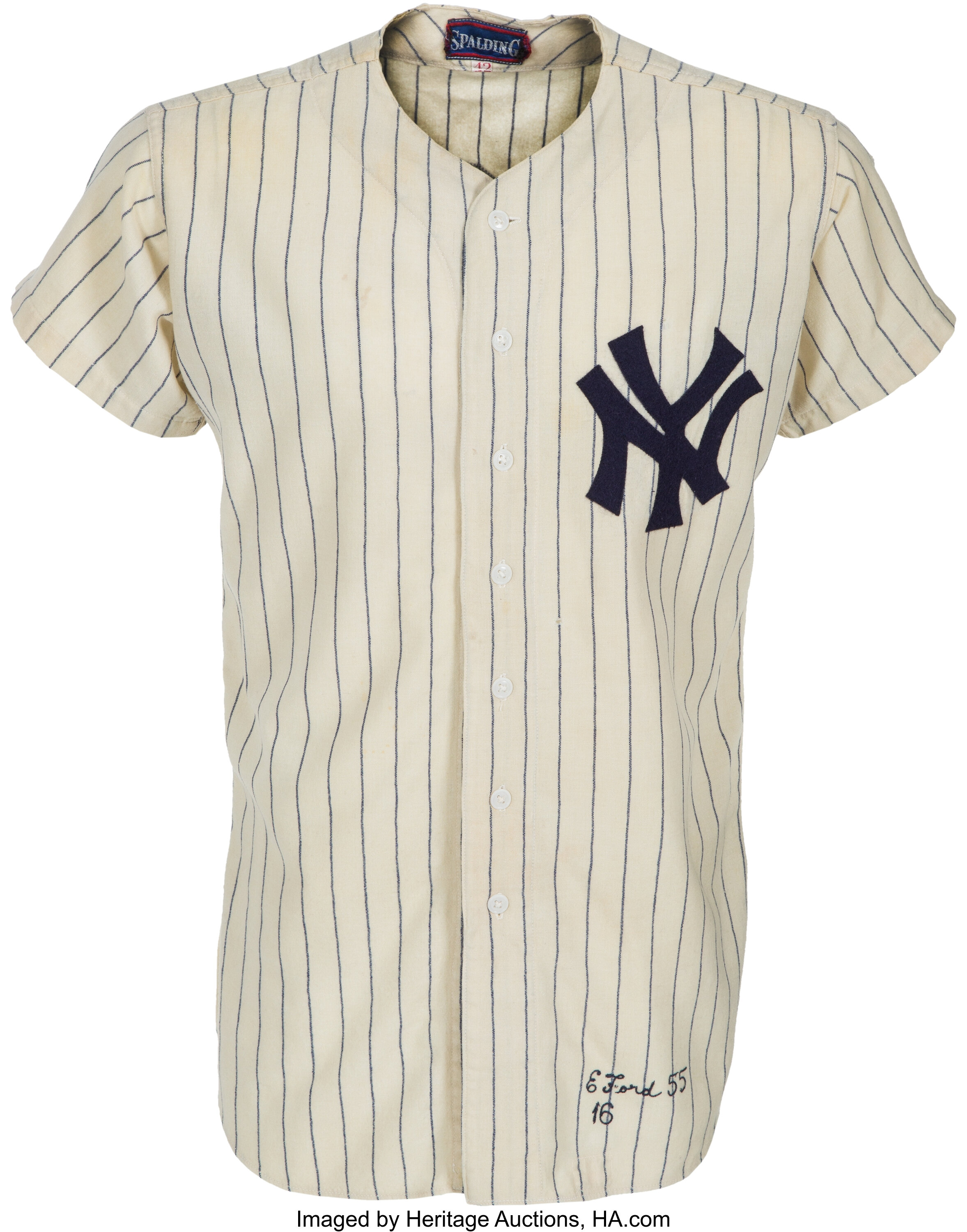 1955 Whitey Ford Game Worn New York Yankees Jersey. Baseball, Lot  #80134