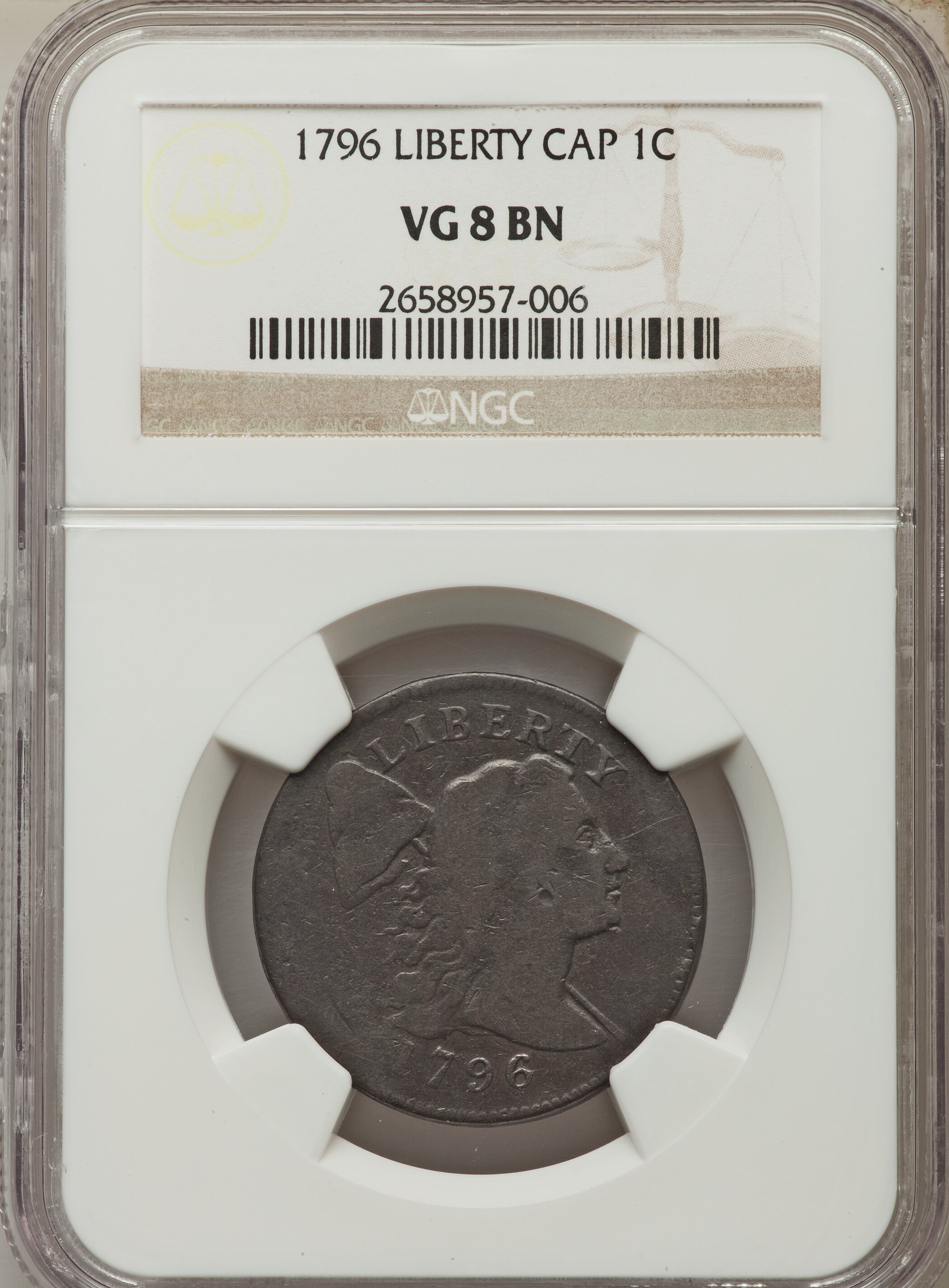 1796 1c Liberty Cap S 91 B 1 R 3 Vg8 Ngc Ngc Census 2 6 Lot Heritage Auctions