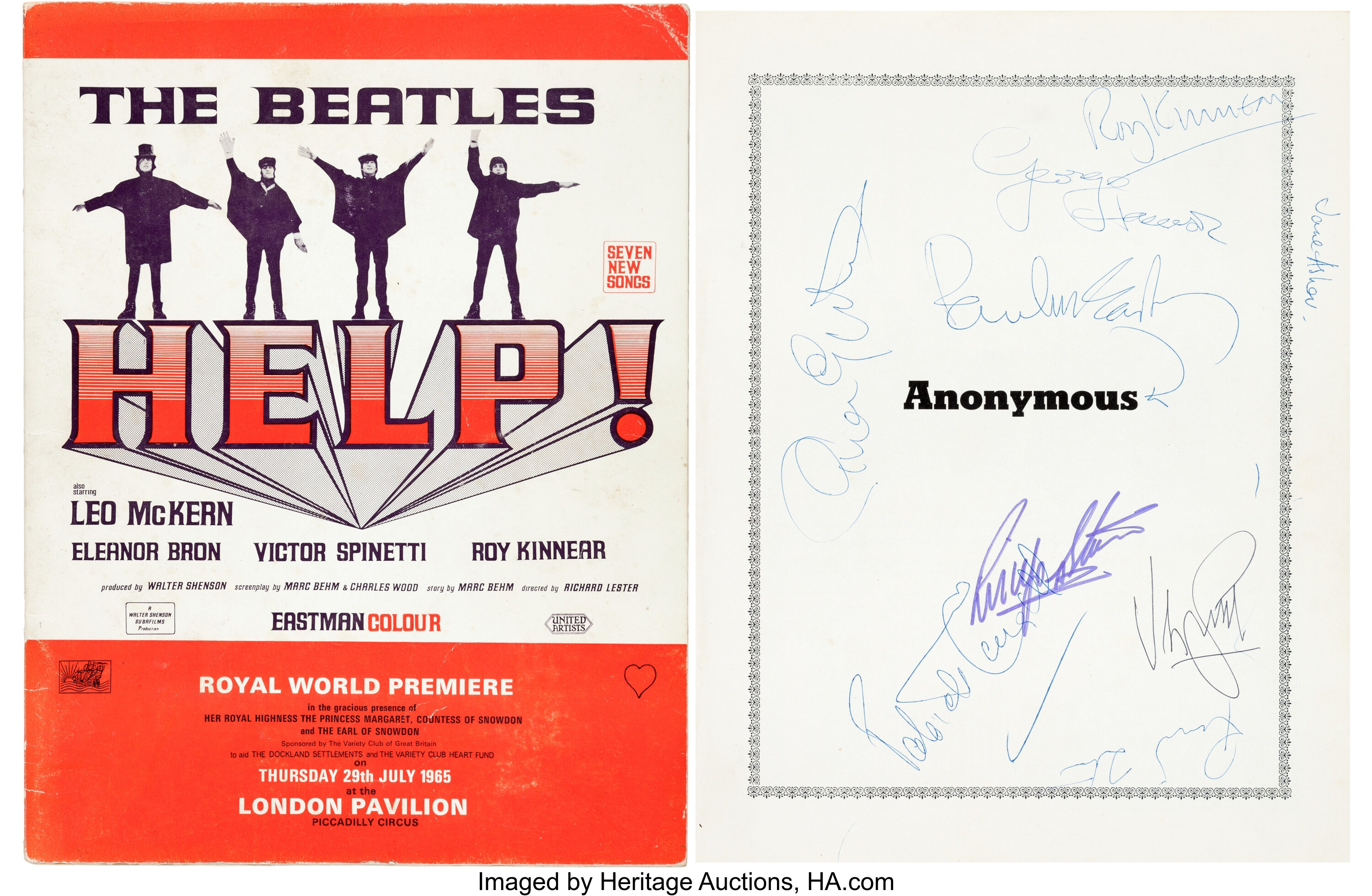 Beatles Help Film Program Signed By Paul George Ringo Others Lot 145 Heritage Auctions