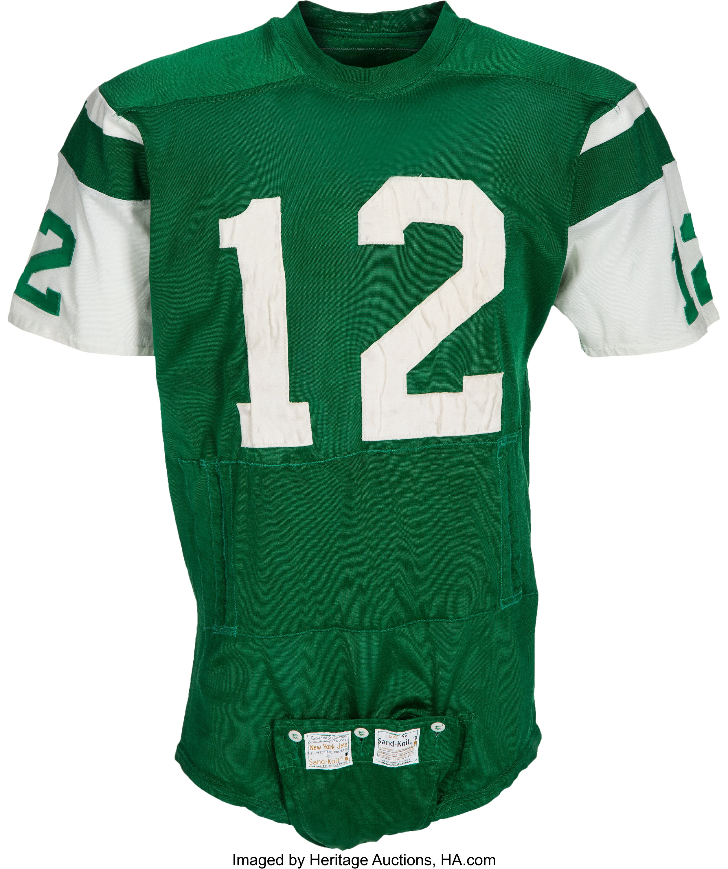 1970-73 Joe Namath Game Worn New York Jets Jersey, MEARS A10., Lot  #80120