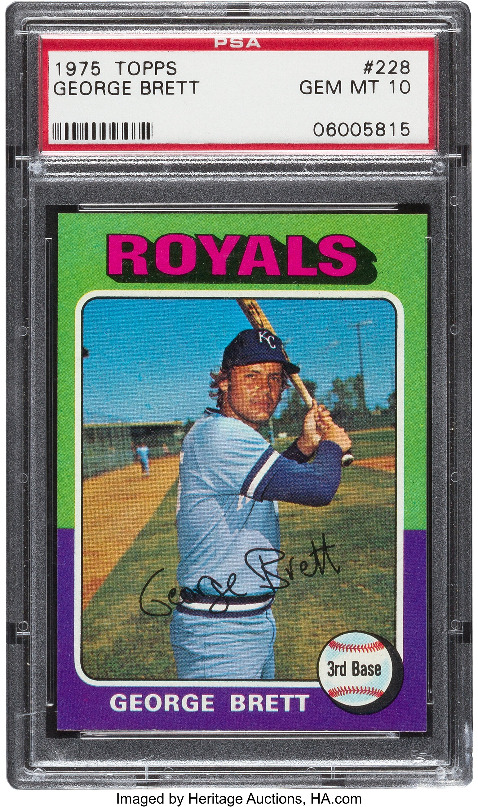 Sold at Auction: 1975 Topps George Brett Rookie Card - Low grade