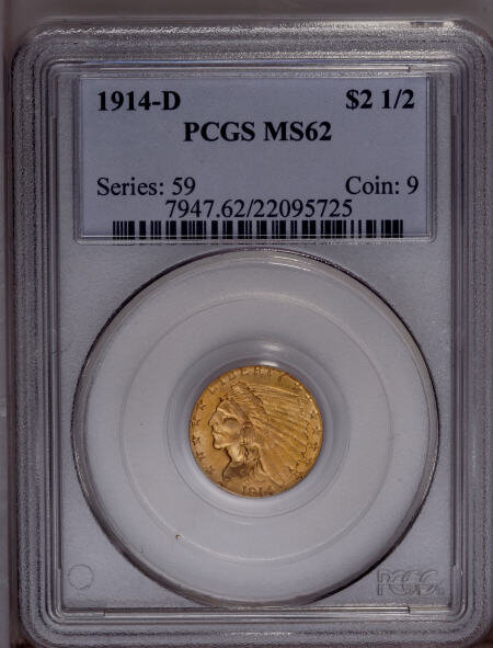 1914 D 2 12 Ms62 Pcgs Pcgs Population 11111035 Ngc