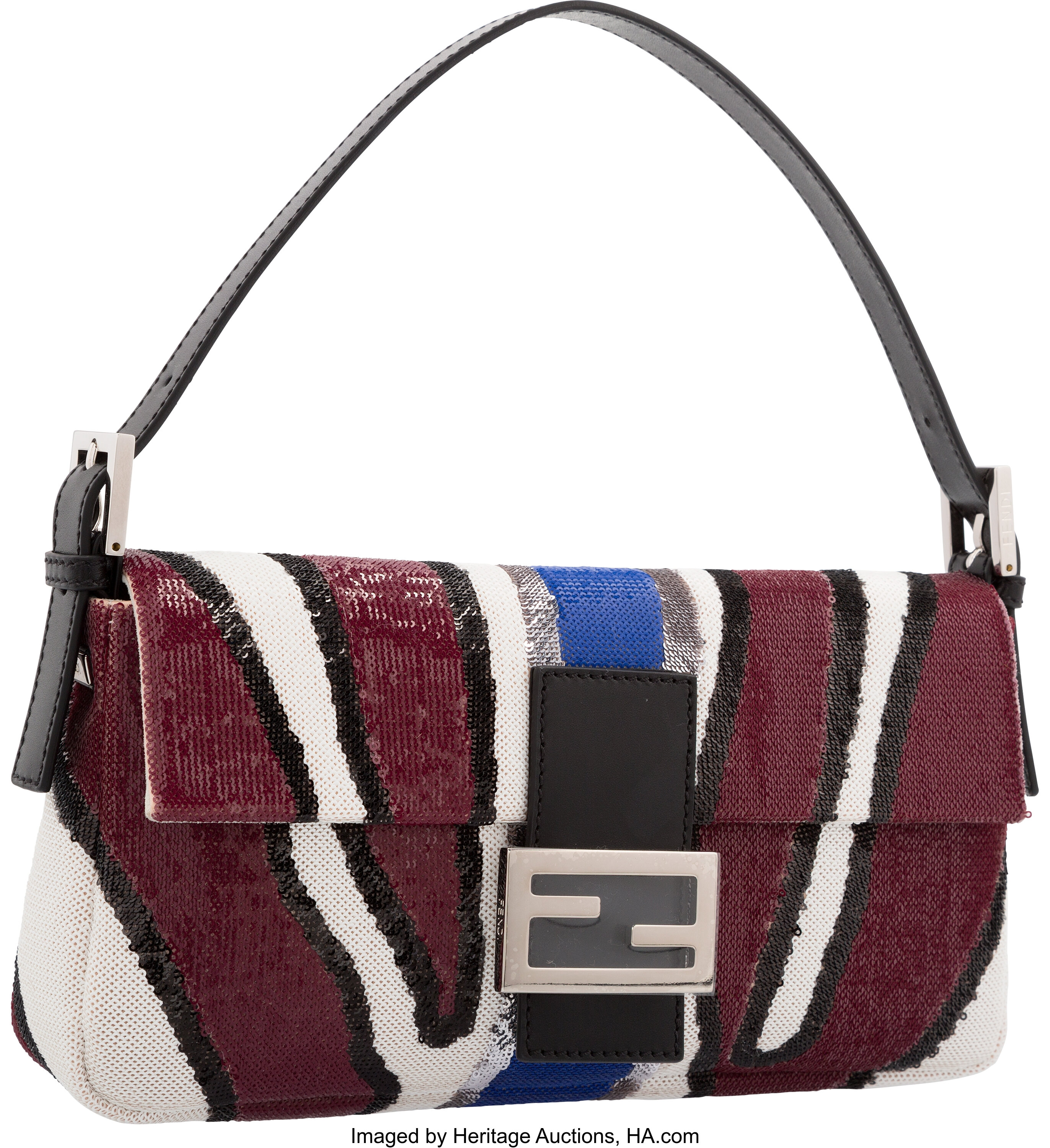 Fendi Red Sequin Baguette