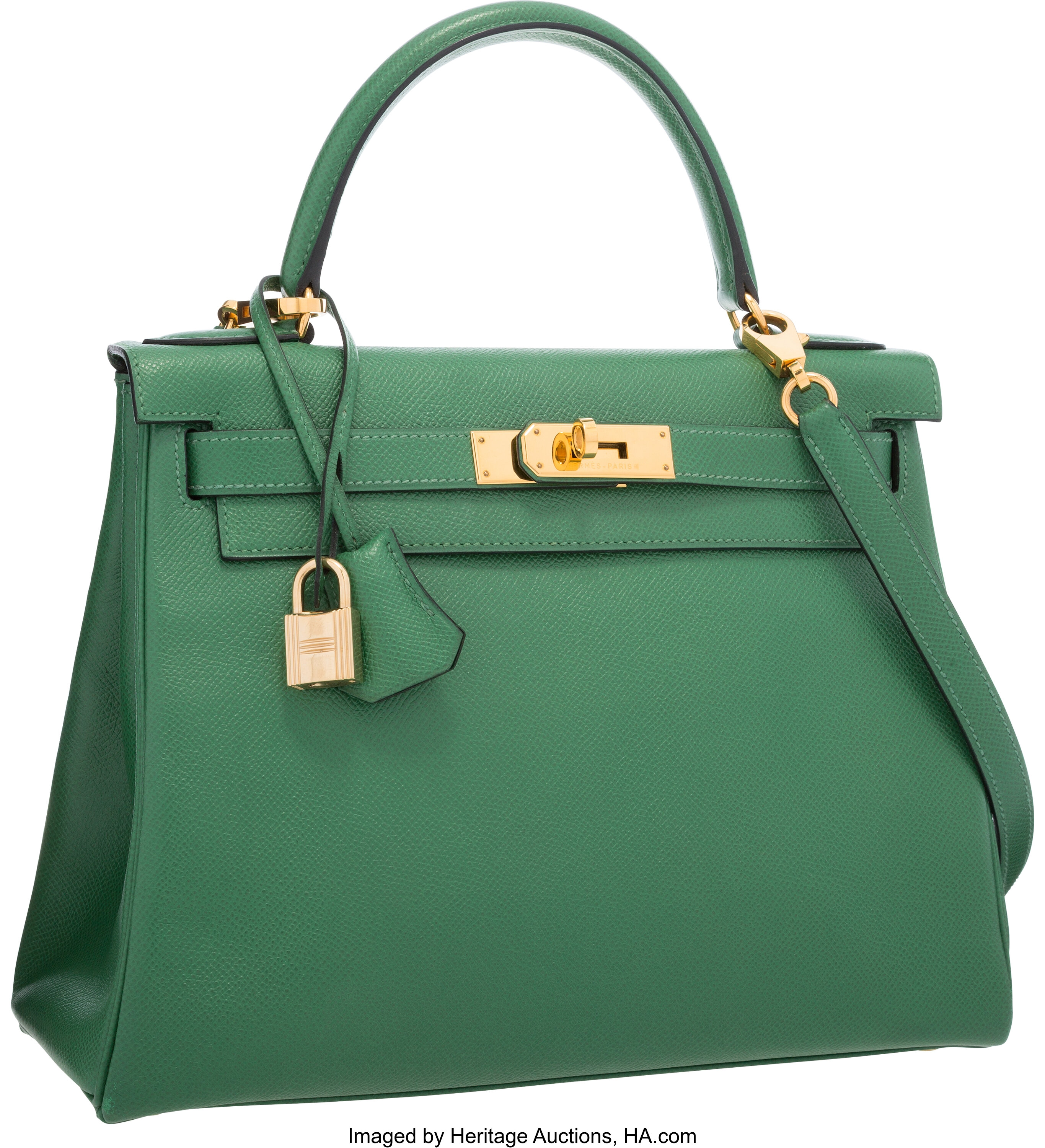 Hermes 28cm Vert Bengale Courchevel Leather Retourne Kelly Bag with ...