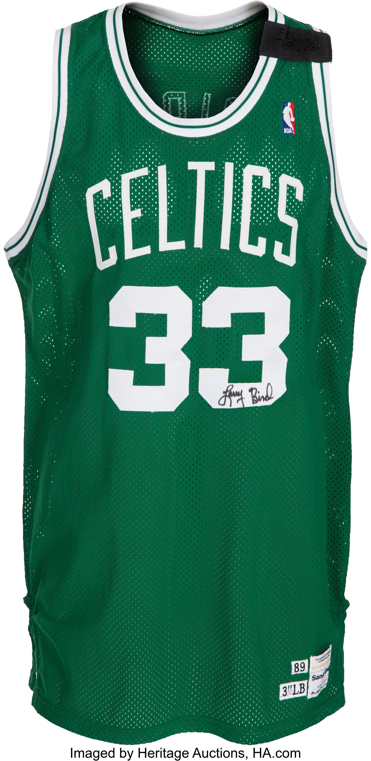 Boston Celtics Larry Bird 1989/90 MacGregor Sand-Knit Jersey - The