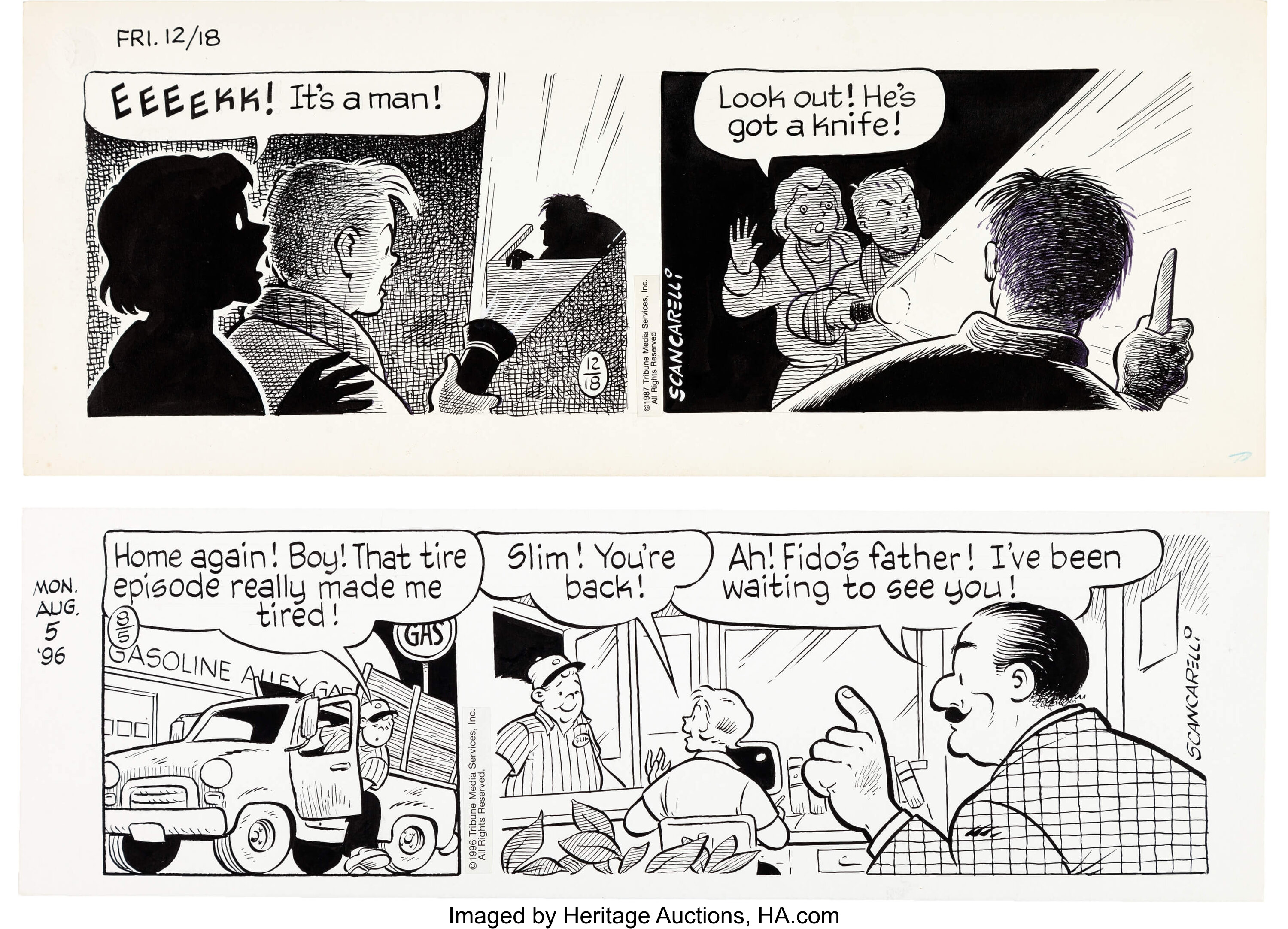 Jim Scancarelli Gasoline Alley Daily Comic Strip Original Art Group ...