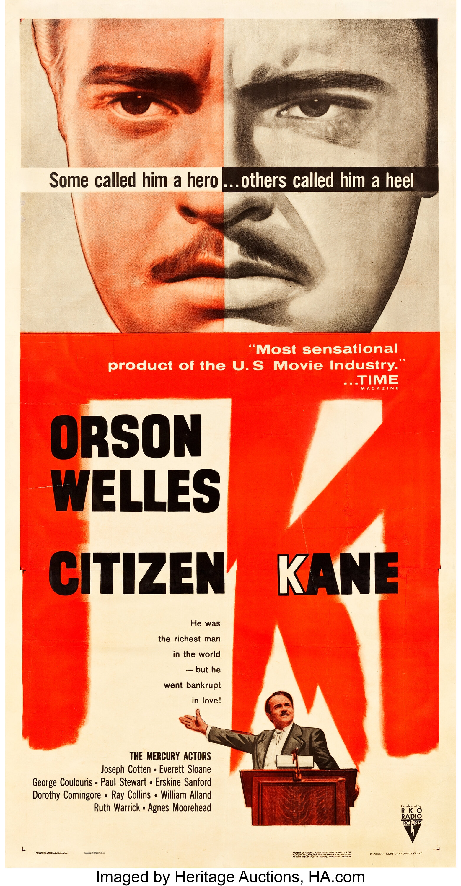 Citizen Kane (RKO, R-1956). Three Sheet (41