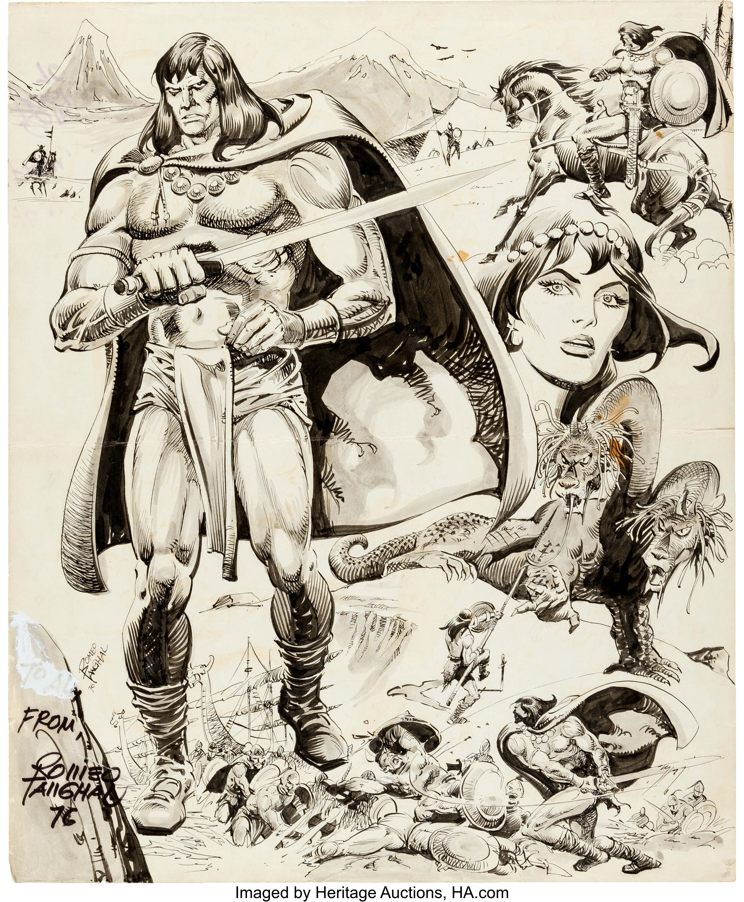 Romeo Tanghal - Conan Illustration Original Art (1976).... Original ...