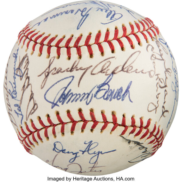 Sold at Auction: 1974 Cincinnati Reds Signed Baseball