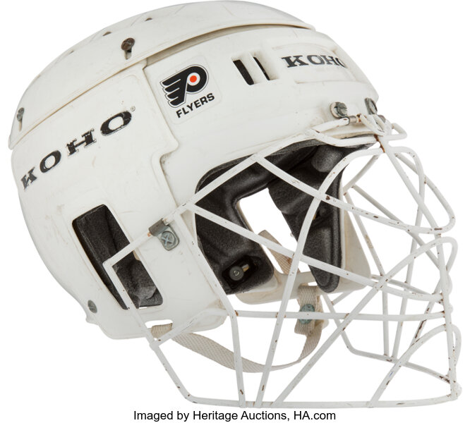 1980's Pelle Lindbergh Philadelphia Flyers Helmet & Cage