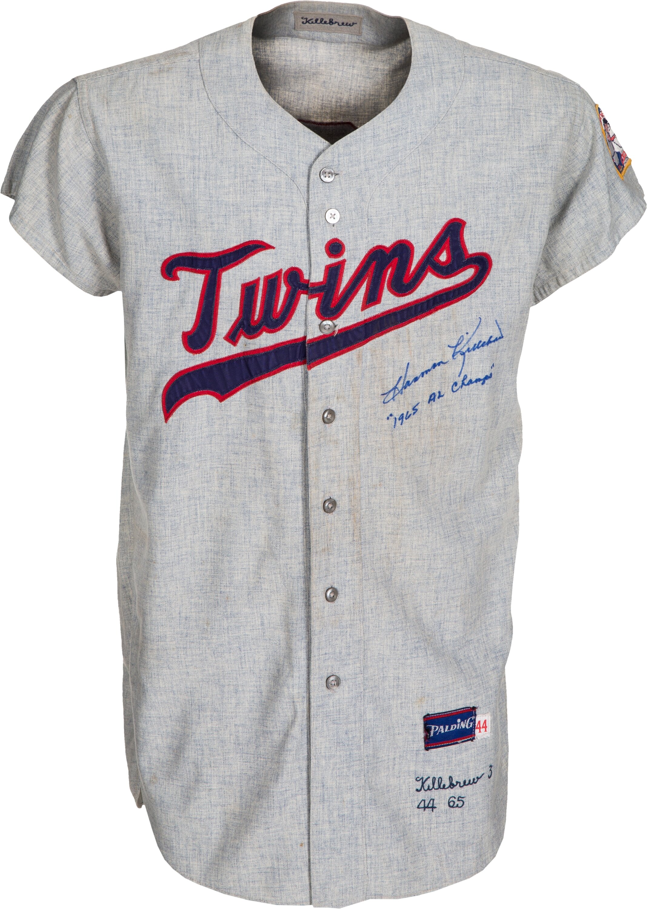 1961 Harmon Killebrew Minnsota Twins Game Worn Jersey