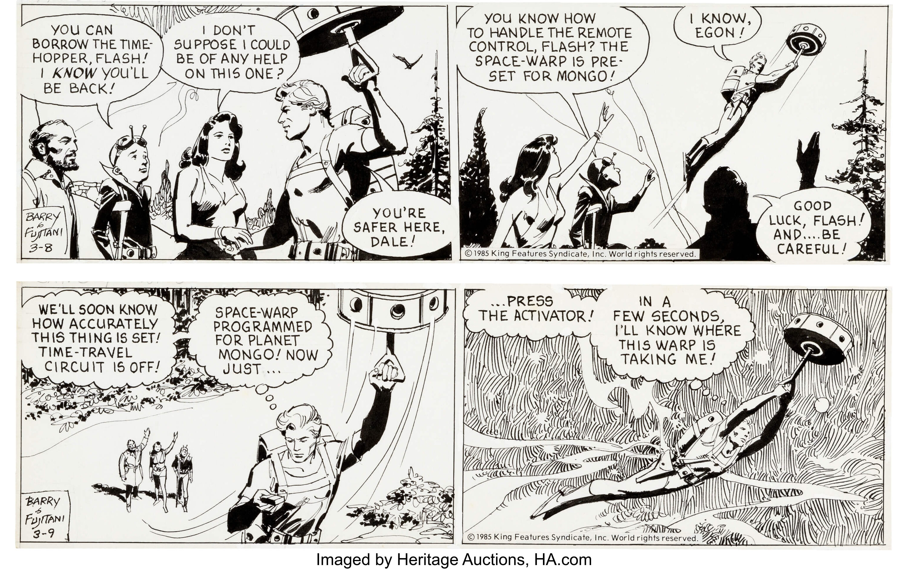 Dan Barry and Bob Fujitani Flash Gordon Daily Comic Strip Original ...