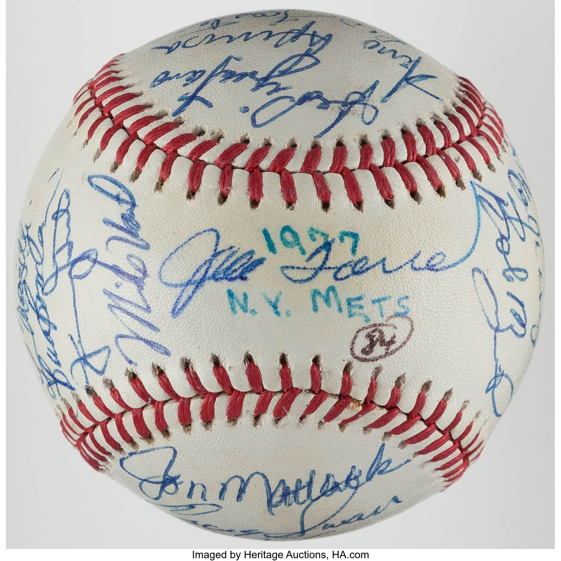 The New York Mets - Autographed Signed Baseball Circa 1977 With Co