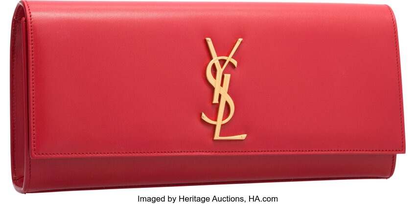 Monogram Clutch - Luxury Fashion Leather Red