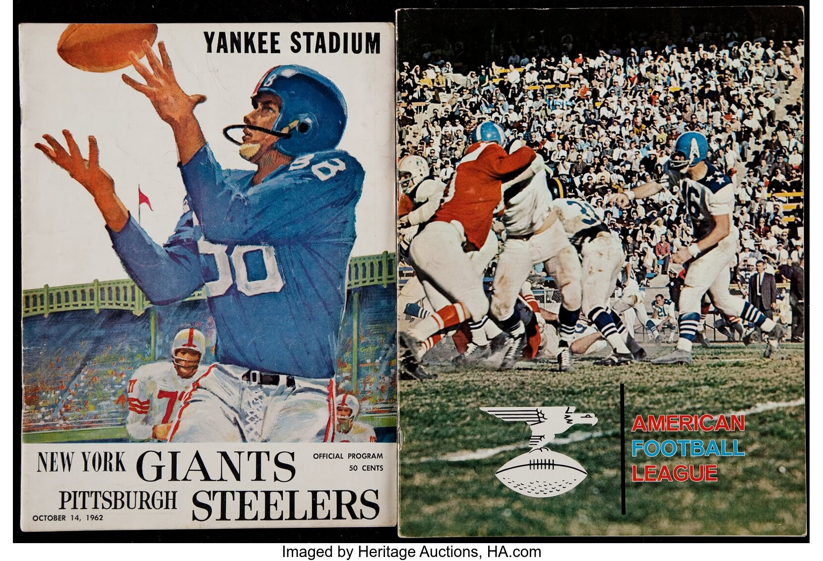 1960 American Football League Yearbook and 1962 Giants Vs