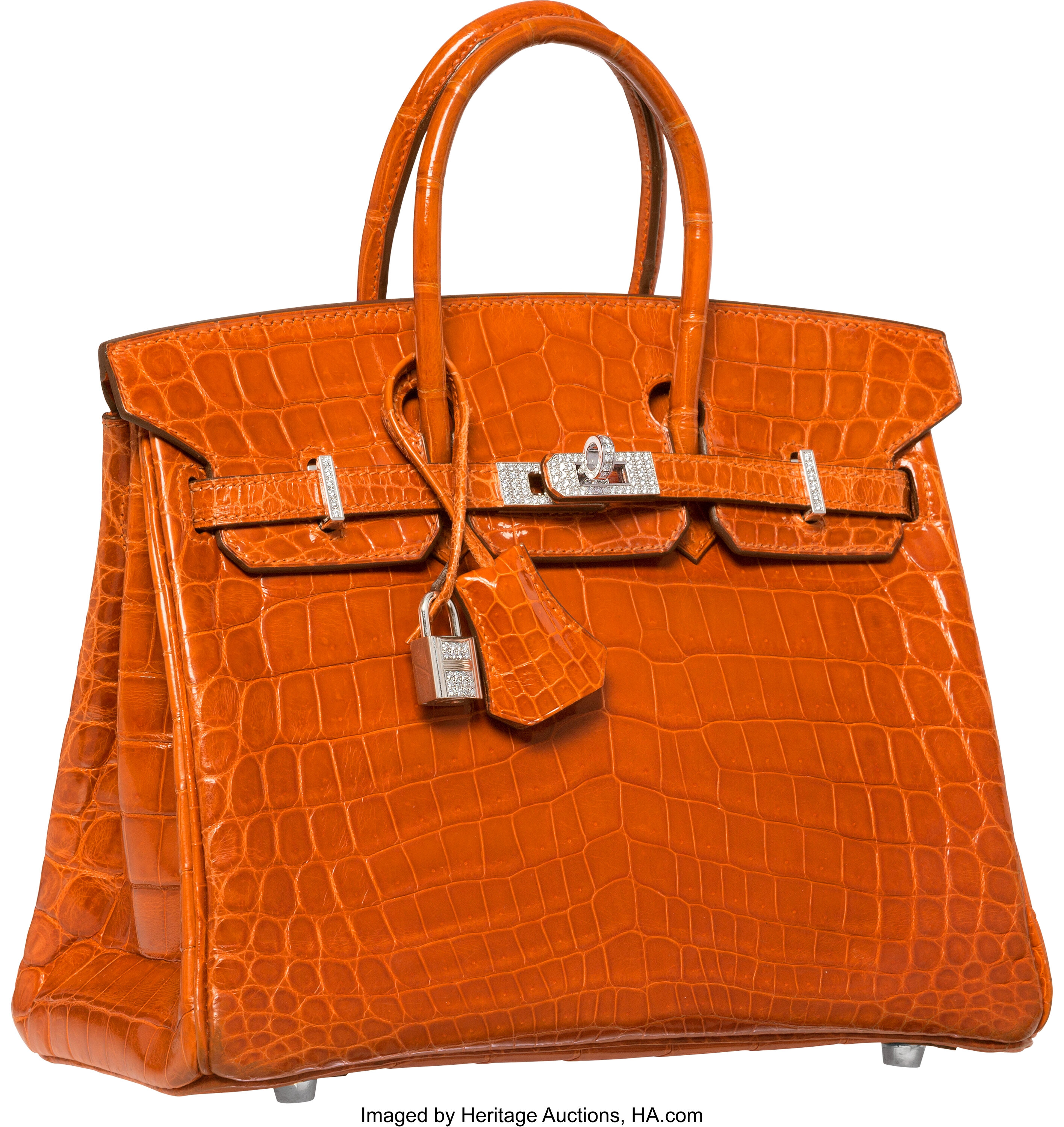 Hermès birkin bag made from crocodile skin and diamonds bought for