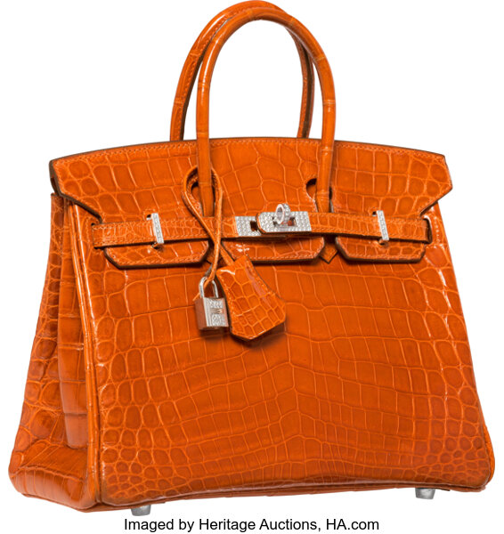 Up For Auction: A Crocodile and Diamond Birkin Bag